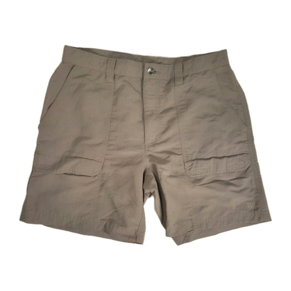 The North Face Cargo Shorts Mens 34×7.5 Tan Nylon Outdoor Hike Utility Gorpcore